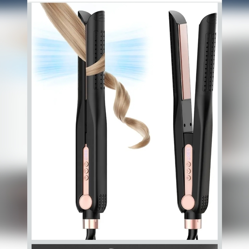 Cool Air Styler 48 Watts Professional Black Hair Straightener NIB
